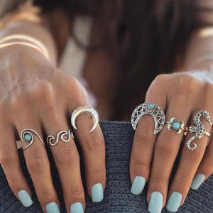 Tulum's Garden - Bohemian Antique 6 Pieces Rings